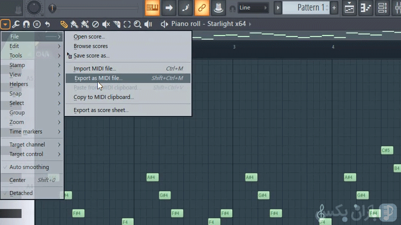 خروجی از MIDI در اف ال استودیو